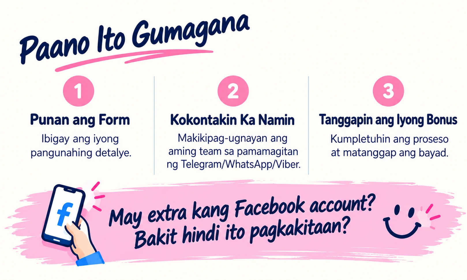 Paano ito gumagana: punan ang form, makontak, tanggapin ang bonus
